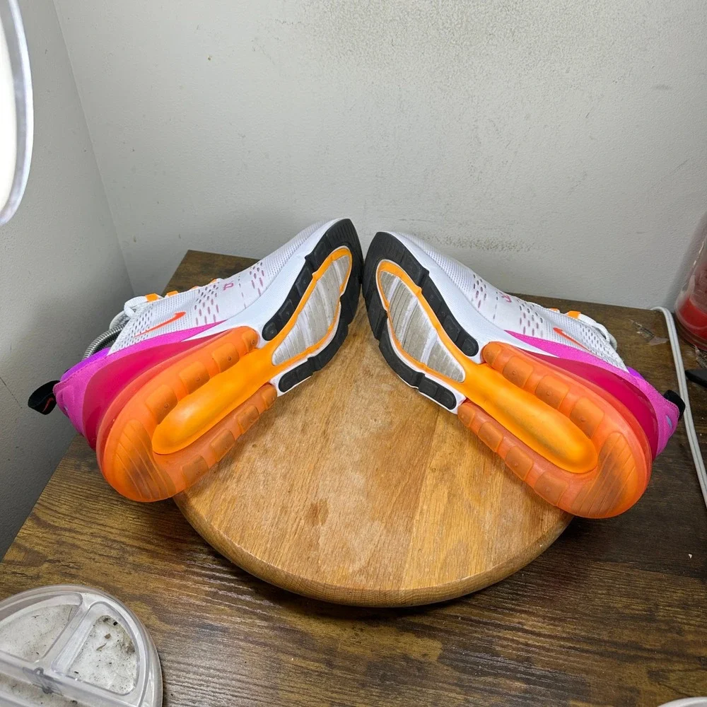 Nike Air Max 270 Womens 11.5 White Pink Orange FD0824-100 Running Shoes